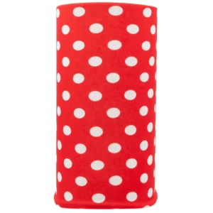 Polka Dot Tube Headband, Neck Gaiter - 1 piece, Red