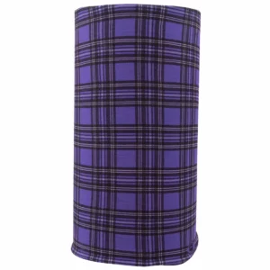 Plaid Tube Headband - 1 piece, Purple color