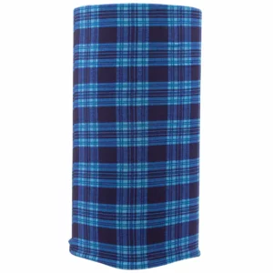 Plaid Tube Headband - 1 piece, Navy Blue
