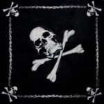 Jolly Roger Pirate Bandana - 22x22 Inch - 22" x 22", 12 pieces