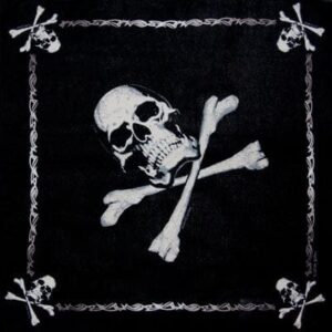 Jolly Roger Pirate Bandana - 22x22 Inch - 22" x 22", 1 piece