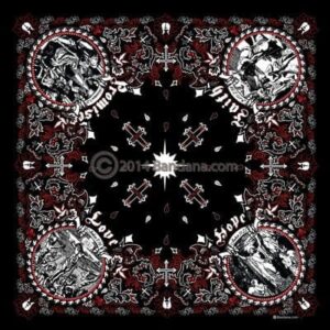 Jesus Christ - Christian Bandana - Black & Red - 22x22 Inch - 22" x 22", 12 pieces
