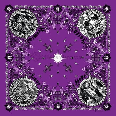 Jesus Christ - Christian Bandana - Purple - 22x22 Inch - 22" x 22", 600pcs/Case