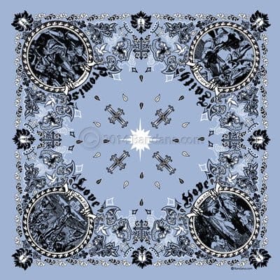 Jesus Christ - Christian Bandana - Light Blue - 22x22 Inch - 22" x 22", 600pcs/Case