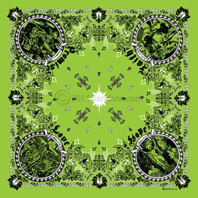 Jesus Christ - Christian Bandana - Lime - 22x22 Inch - 22" x 22", 600pcs/Case