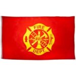 Fire Department Flag - 3ft x 5ft Polyester - Imported - 12 pieces