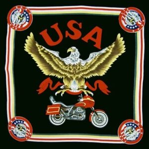USA Motorcycle Bandana - 22x22 Inch - 12 pieces