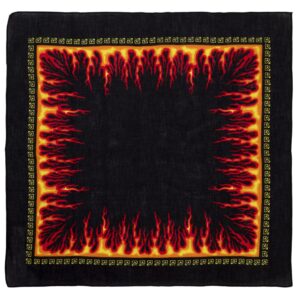 Flame Burst Bandana - 22x22 Inch - 22" x 22", 12 pieces