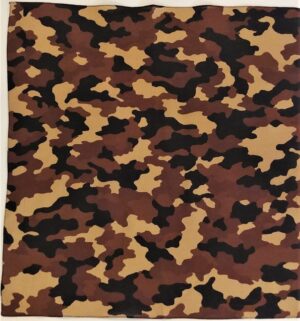 Brown Camo Bandana - 27" x 27", 1 piece