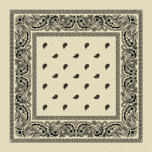 Classic Paisley Bandana Imported, 14X14, 12 Pieces, Natural