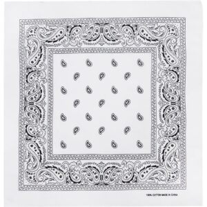 Classic Paisley Bandana Imported, 27X27, 600Pcs/Case, White