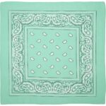 Classic Paisley Bandana Imported, 22X22, 1 Piece, Mint Green