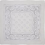 Classic Paisley Bandana Imported, 22X22, 12 Pieces, Light Grey