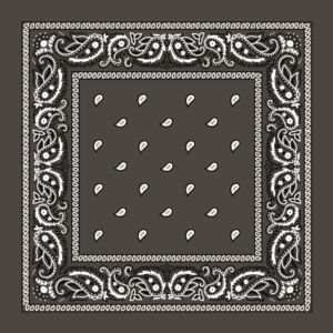 Classic Paisley Bandana Imported, 27X27, 600Pcs/Case, Dark Grey