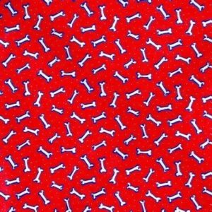 Tossed Bones on Red Bandana - 22x22 Inch - 1 piece