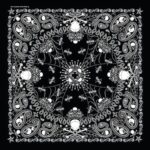 Good Sports Skeletal Paisley Black Bandana - USA - 22x22 Inch - 12 pieces