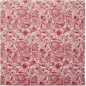 English Paisley - Red on Cream Bandana - 22x22 Inch - 1 piece