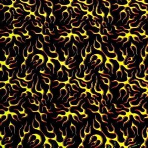 Rough & Tough Black Flames Bandana - 22x22 Inch - USA Made - 600pcs/Case