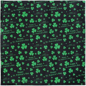 Happy St. Patrick's Day - Black Bandana 22x22 Inch - 1 piece