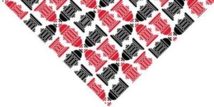 Fire Hydrant Red/Black Triangle Bandana - 22x29x22 Inch - 12 pieces