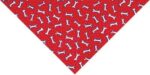 Tossed Bones Red Triangle Bandana - 22x29x22 Inch - 1 piece