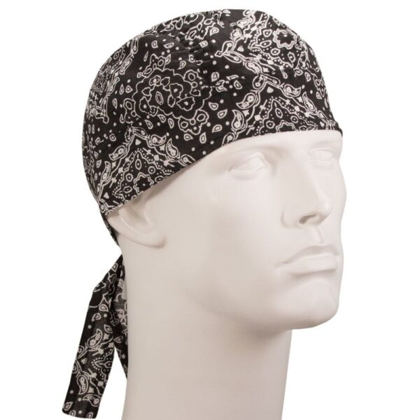 Premium Black Paisley Doo Rag - 1 piece