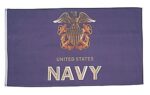 Navy 3d Emblem Flag - 3ft x 5ft Polyester - Imported - 144pcs - Case