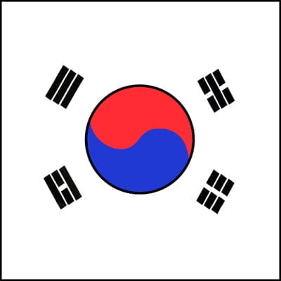 Korea Flag Bandana – 22×22 Inch – 22″ x 22″, 600pcs/Case