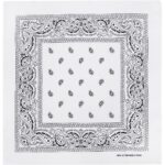 Classic Paisley Bandana Imported, 22X22, 12 Pieces, White