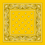 Classic Paisley Bandana Imported, 22X22, 1 Piece, Yellow