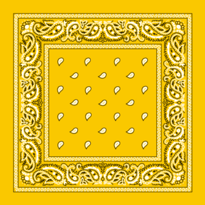 Classic Paisley Bandana Imported, 22X22, 1 Piece, Yellow
