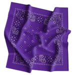 1 piece, Square Paisley Bandana Imported 100% Cotton, Purple / Grape, 22" x 22"