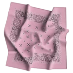 1 piece, Square Paisley Bandana Imported 100% Cotton, Light Pink, 22" x 22"