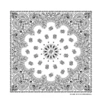 1 piece, Western Paisley Bandana - Made in USA 100% Cotton, White, 35" x 35 Inches"