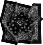 12 pieces, CM Western Paisley Bandanas in Bulk Imported 100% cotton, Black, 22" x 22"