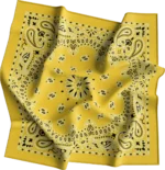 1 piece, CM Western Paisley Bandanas in Bulk Imported 100% cotton, Lemon, 22" x 22"