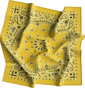 12 pieces, CM Western Paisley Bandanas in Bulk Imported 100% cotton, Lemon, 22" x 22"