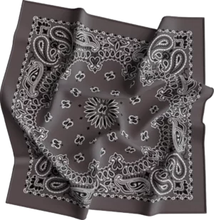12 pieces, CM Western Paisley Bandanas in Bulk Imported 100% cotton, Charcoal Grey, 22" x 22"