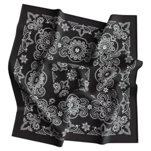 Cm Texas Paisley Bandanas Imported, 27X27, 1 Piece, Black