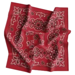 Red, CM Texas Paisley Bandanas Imported 100% Cotton, 1 piece, 14 x 14"