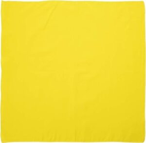 12 pieces, Solid Color Bandana, Imported, 100% Cotton, Yellow, 22" x 22"
