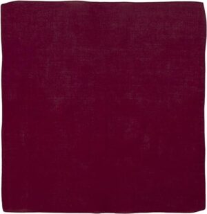 12 pieces, Solid Color Bandana, Imported, 100% Cotton, Burgundy / Wine, 22" x 22"