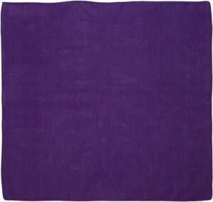 1 piece, Solid Color Bandana, Imported, 100% Cotton, Purple / Grape, 22" x 22"