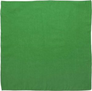1 piece, Solid Color Bandana, Imported, 100% Cotton, Kelly Green, 22" x 22"