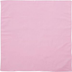 1 piece, Solid Color Bandana, Imported, 100% Cotton, Light Pink, 22" x 22"