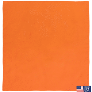 12 pieces, USA Made Solid Color Bandana 100% Cotton, Orange, 22" x 22"