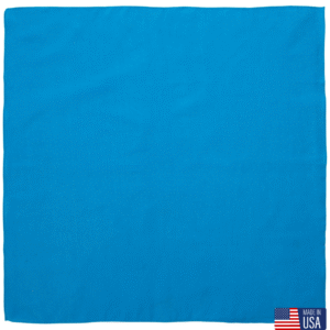 1 piece, USA Made Solid Color Bandana 100% Cotton, Turquoise, 22" x 22"