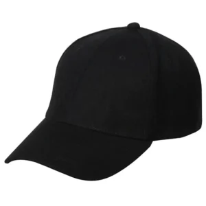 Wool Look Baseball Hat with Adjustable Velcro Back - 1 piece, Black