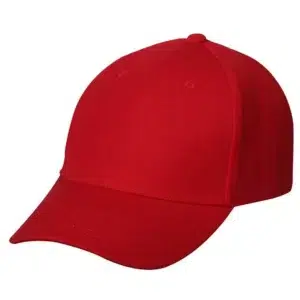 Wool Look Baseball Hat with Adjustable Velcro Back - 1 piece, Red