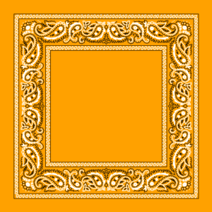 600pcs/Case, Open Center Paisley Bandana Imported 100% Cotton, Gold, 22" x 22"